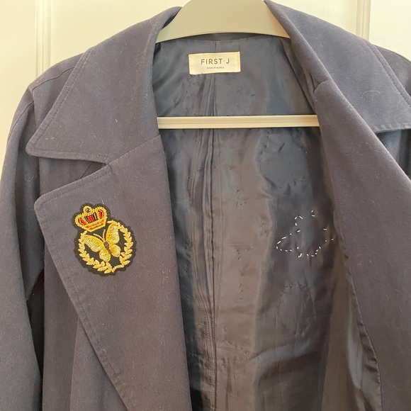 Embroidered black trench coat - one of a kind statement piece lovingly upcycled - Picture 8 of 8